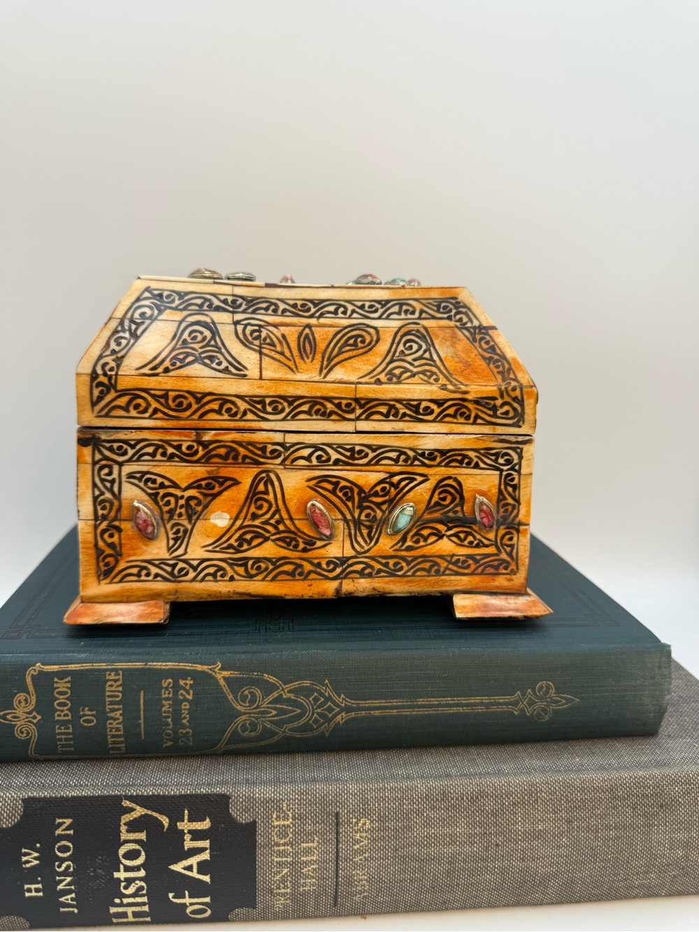 Vintage Moroccan Style Box/ Chest / Jewelry Box with Gems (as is)